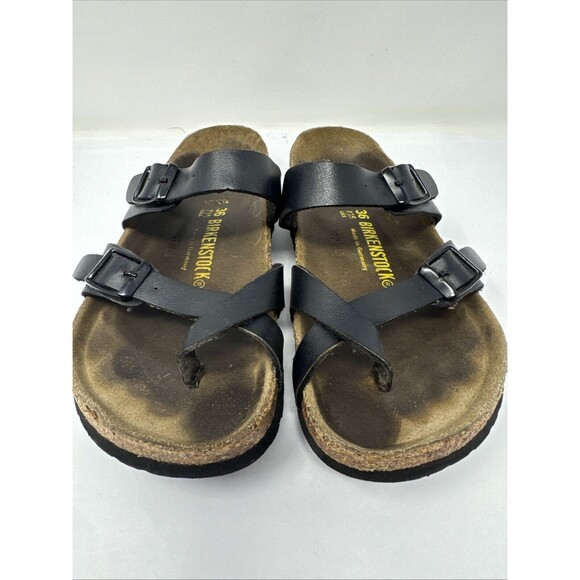 Birkenstock Mayari Black Leather Slip On Sandal Comfort size 36 US 5/5.5 - Picture 1 of 9